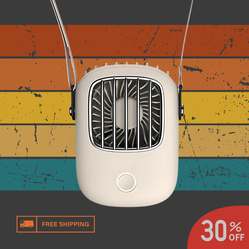 RetroCool Mini Fan – Portable Neck & Desk Breeze