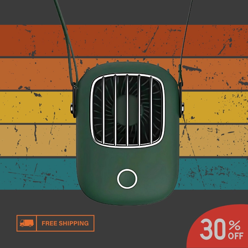 RetroCool Mini Fan – Portable Neck & Desk Breeze