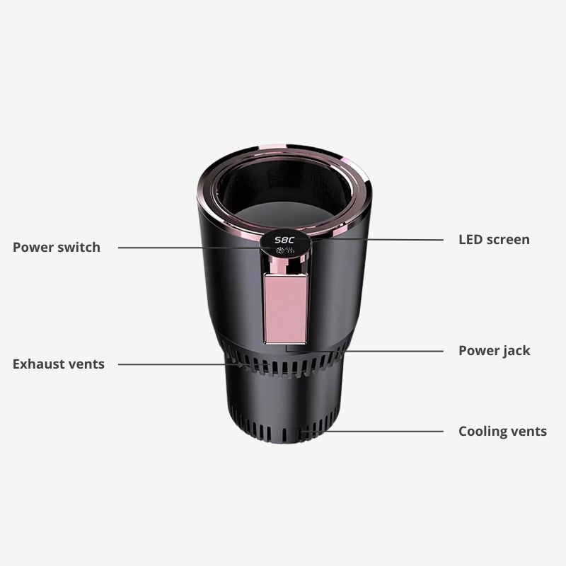 Smart 2-in-1 Car Cup Holder — Heat or Chill in Minutes