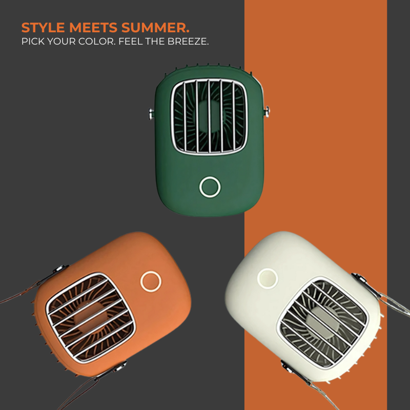 RetroCool Mini Fan – Portable Neck & Desk Breeze