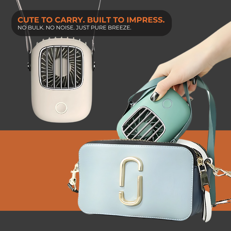 RetroCool Mini Fan – Portable Neck & Desk Breeze