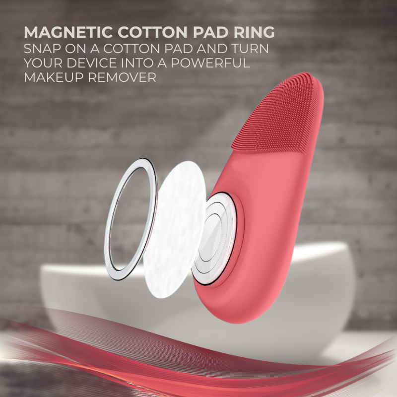 Sonic Facial Cleansing Brush with Red Light Therapy