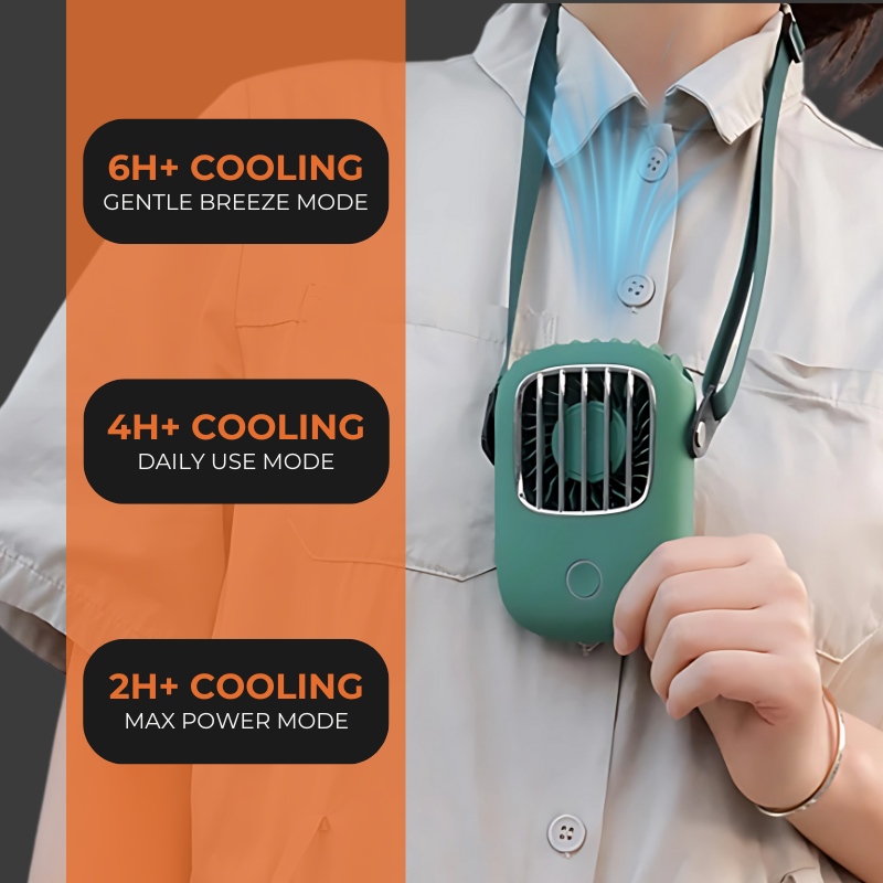 RetroCool Mini Fan – Portable Neck & Desk Breeze