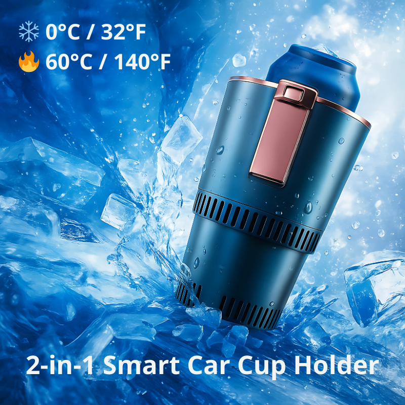 Smart 2-in-1 Car Cup Holder — Heat or Chill in Minutes