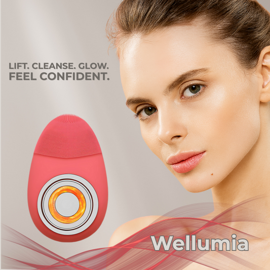 Sonic Facial Cleansing Brush with Red Light Therapy