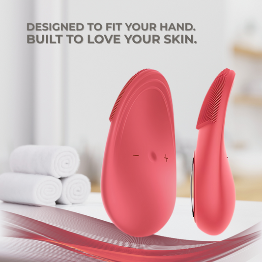 Sonic Facial Cleansing Brush with Red Light Therapy