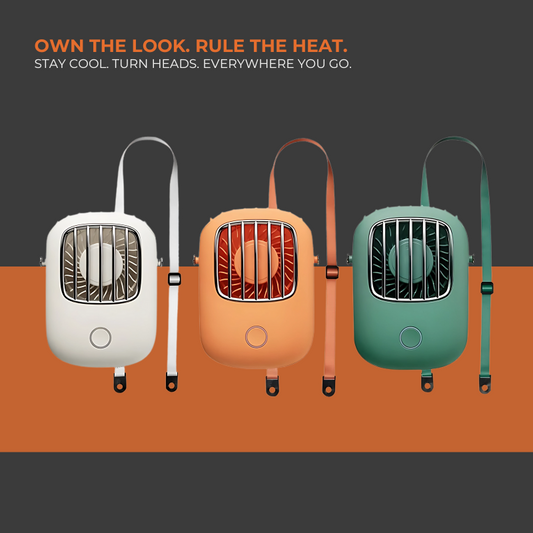 RetroCool Mini Fan – Portable Neck & Desk Breeze